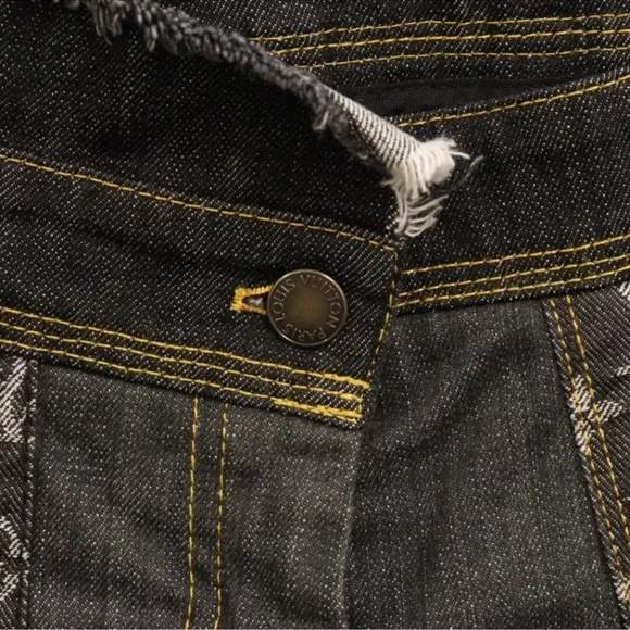 Authentic Louis Vuitton denim patch work pants